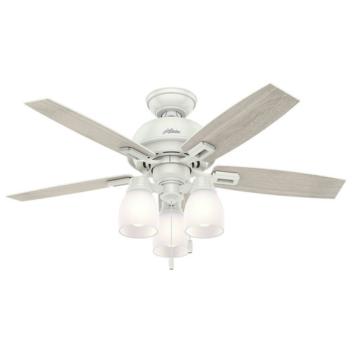 Hunter 52229 44 In Donegan Fresh White Ceiling Fan With Light