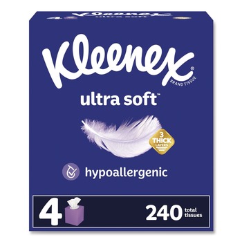 Kleenex Ultra Soft 3-Ply Facial Tissue - White (12/Carton)
