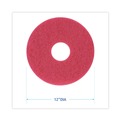 Cleaning Cloths | Boardwalk BWK4012RED 12 in. Diameter Buffing Floor Pads - Red (5/Carton) image number 2