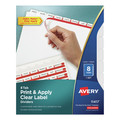 Office Jansan | Avery 11417 Index Maker 11 in. x 8.5 in. 8-Tab Print and Apply Clear Label Dividers - White (1-Set) image number 0