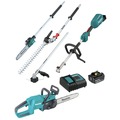 String Trimmers | Makita XUX02SM1X5XCU11Z 18V LXT Brushless 14 in. Chain Saw and Couple Shaft Power Head Kit with String Trimmer/Pole Saw/Articulating Hedge Trimmer Attachments Bundle (4 Ah) image number 0