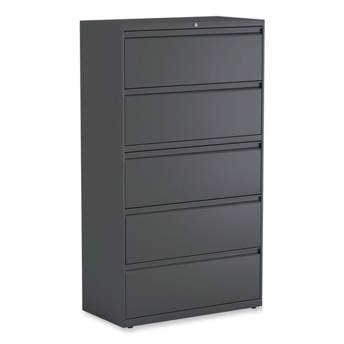 | Alera 25499 36 in. x 18.63 in. x 67.63 in. 5 Lateral File Drawer - Legal/Letter/A4/A5 Size - Charcoal image number 0