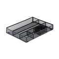 Office Jansan | Universal UNV20021 15 in. x 11.88 in. x 2.5 in. 6 Compartments Metal Mesh Drawer Organizer - Black image number 2