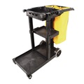 Labor Day Sale! Save $30 off $199! | Impact 6850 3 Shelves 1 Bin 20.5 in. x 48 in. x 38 in. Plastic Janitorial Cart - Yellow image number 1