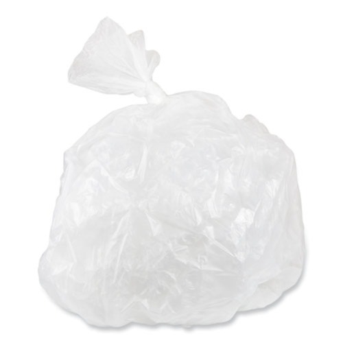 Inteplast Group High-Density Interleaved Commercial Can Liners, 30 gal, 8 microns, 30 x 37, Clear