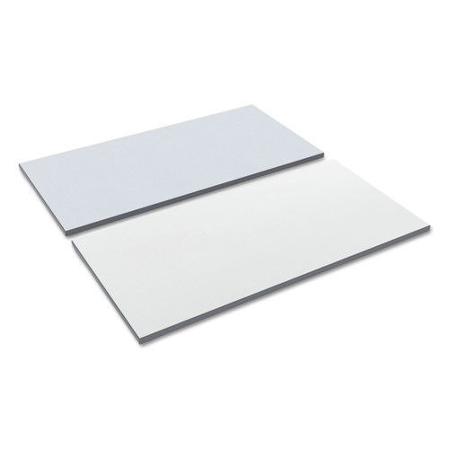  | Alera ALETT6024WG 59.38 in. W x 23.63 in. D Rectangular Reversible Laminate Table Top - White/Gray image number 0