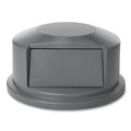 Trash & Waste Bins | Rubbermaid Commercial FG264788GRAY 24.81 in. Diameter x 12.63 in. Round BRUTE Dome Top Receptacle Push Door for 44 Gallon Containers - Gray image number 1