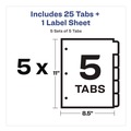 Office Jansan | Avery 11421 Index Maker 11 in. x 8.5 in. 5-Tab Copiers Print and Apply Clear Label Dividers - White (5/Pack) image number 5