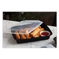 Labor Day Sale! Save $30 off $199! | Pactiv Corp. NC989B Newspring VERSAtainer 58 oz. 8.5 in. x 11.5 in. x 2.5 in. Rectangular Plastic Microwavable Containers - Black/Clear image number 3