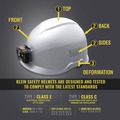 Hard Hats | Klein Tools 60150 Vented-Class C Safety Helmet with Rechargeable Headlamp - White image number 12