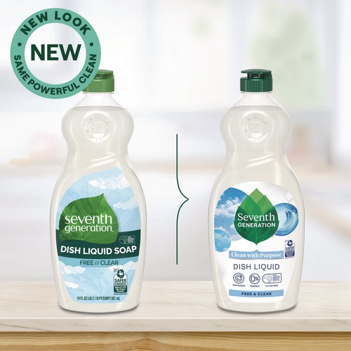 Cleaning & Janitorial Supplies | Seventh Generation 10732913449863 19 oz. Bottle Natural Dishwashing Liquid - Free and Clear image number 0