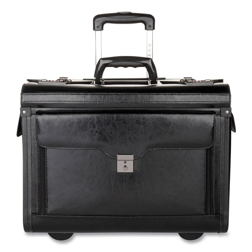  | STEBCO BZCW546110-BLACK 19 in. x 9 in. x 15.5 in. Leather Catalog Case on Wheels - Black image number 0