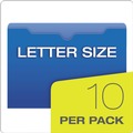 Office Jansan | Pendaflex 50990 Straight Tab Poly Letter File Jackets - Assorted File Folder Colors (10/Pack) image number 1