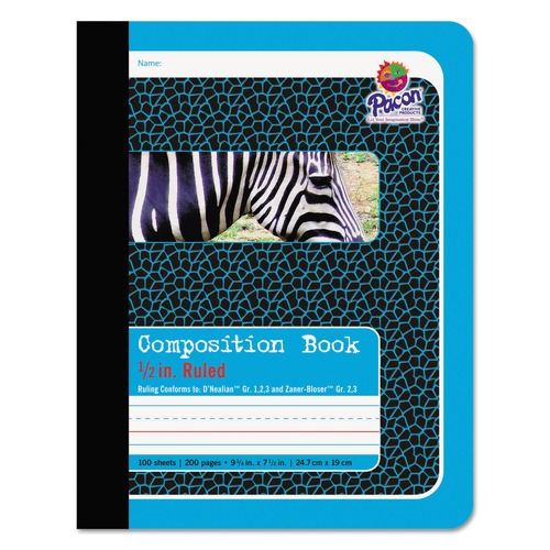 Office Jansan | Pacon P2425 (100) 9.75 x 7.5 Sheets Illustration Boxes/College Rule Composition Book - Blue Cover image number 0