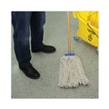 Mops | Boardwalk BWK724CCT 24 oz. Cut-End Lie-Flat Cotton Wet Mop Head - White (12/Carton) image number 7