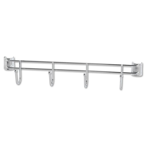  | Alera ALESW59HB418SR 18 in. Deep 4-Hook Bars for Wire Shelving - Silver (2-Piece/Pack) image number 0