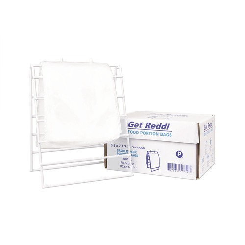 Food Service | Inteplast Group PC657-SP 6.5 in. x 7 in. 0.5 mil Get Reddi Saddle Pack Poly Food Portion Bags - Clear (2000/Carton) image number 0