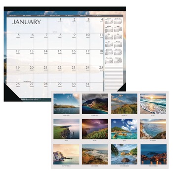 House of Doolittle 22 in. x 17 in. 12-Month (Jan-Dec 2026) Recycled Earthscapes Desk Pad Calendar - Black Binding/Corners