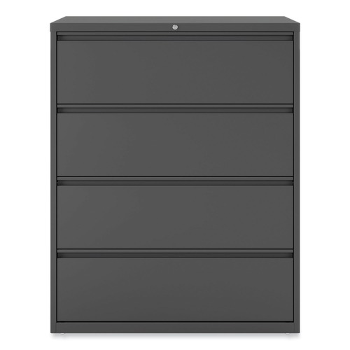  | Alera 25511 42 in. x 18.63 in. x 52.5 in. 4-Drawer Lateral File - Charcoal image number 0