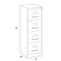 Office Filing Cabinets & Shelves | Alera 26137 15 in. x 25 in. x 52 in. Letter-Size 4-Drawer Economy Vertical File - Light Gray image number 5