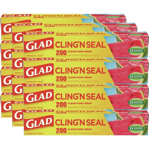 Food Service | Glad 00020 200 sq. ft. Cling'N Seal Plastic Food Wrap (12/Carton) image number 0