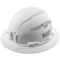 Hard Hats | Klein Tools 60401 Self-Wicking Vented Odor-Resistant Full Brim Style Padded Hard Hat - White image number 1