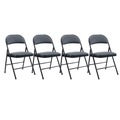Office Chairs | Alera ALECA9416 PU Padded Folding Chair Supports Up to 250 lbs. - Black (4/Carton) image number 0