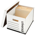Office Jansan | Universal 9522403 Heavy-Duty Fast Assembly Lift-Off Lid Letter/Legal File Storage Box - White (12/Carton) image number 2
