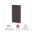  | Alera ALEVA636632ES 31.75 in. x 14 in. x 64.75 in. Valencia Series 5-Shelf Bookcase - Espresso image number 7