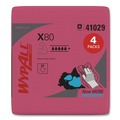 Office Jansan | WypAll 41029 Power Clean X80 12.5 in. x 12 in. Heavy-Duty Cloths - Red (50/Box, 4 Boxes/Carton) image number 1