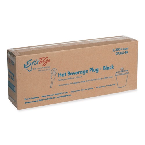 Cutlery | AmerCareRoyal CPLUG-BK 2 in. Beverage Plugs - Black (2000/Carton) image number 0