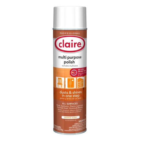 Cleaning & Janitorial Supplies | Claire 1000010974 18 oz. Aerosol Spray Multi Purpose Polish - Citrus Scent (12/Carton) image number 0