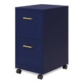 Office Filing Cabinets & Shelves | Alera 26415 Two-Drawer Mobile Vertical File 2 Letter-Size File Drawers 14.25 x 18 x 26.7 - Navy image number 2
