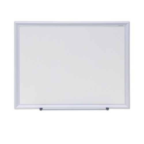 Office Jansan | Universal UNV44618 24 in. x 18 in. Deluxe Melamine Dry Erase Board - White Surface, Aluminum Frame image number 0