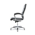 Labor Day Sale! Save $30 off $199! | Alera ALENR4119 Neratoli Series 17.32 in. to 21.25 in. Seat Height 275 lbs. Capacity High-Back Slim Profile Faux Leather Chair - Black Seat/Back, Chrome image number 3