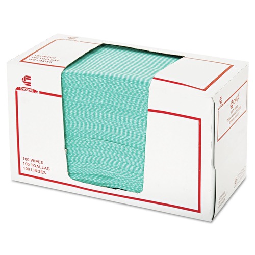 Office Jansan | Chix 8312 14 in. x 21 in. Wet Wipes - White/Green (9/Carton) image number 0