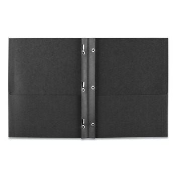 Avery 0.5 in. Capacity 11 in. x 8.5 in. Prong Fastener Two-Pocket Folder - Black (25/Box)
