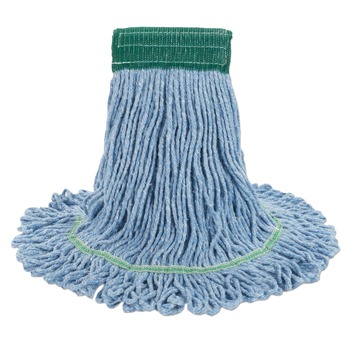 Boardwalk BWK502BLCT 5 in. Headband Super Loop Cotton/Synthetic Fiber Wet Mop Head - Medium , Blue (12/Carton)