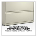 Office Jansan | Alera 25492 36 in. x 18.63 in. x 52.5 in. Legal/Letter-Size 4-Drawer Lateral File - Putty image number 5