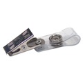 Paper Clips, Binder Clips, & Fasteners | Advantus 75410 0.38 in. x 2.75 in. Badge Straps with Clips - Clear (100/Box) image number 1