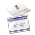 Office Jansan | Avery 74461 3.5 in. x 2.25 in. Top Load Clip-Style Badge Holder with Laser/Inkjet Insert - White (100/Box) image number 1