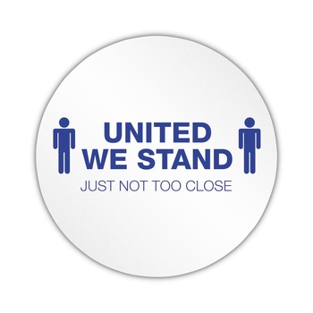 Deflecto 20 in. Diameter United We Stand Personal Spacing Discs - White/Blue (6/Pack)
