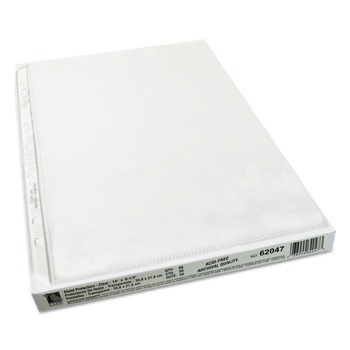 C-Line 7-Hole Punched Top Load 8.5 x 14 Insert Heavy-Duty Polypropylene Sheet Protectors - Clear Front (50/Box)