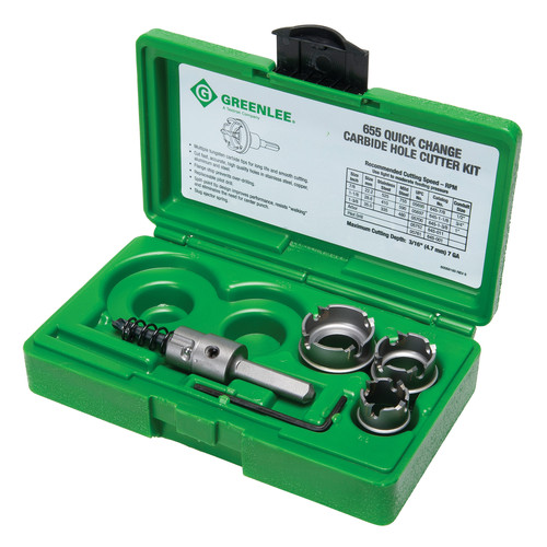 Greenlee 50006550 5Piece Stainless Steel Carbide Tipped Hole Cutter Kit