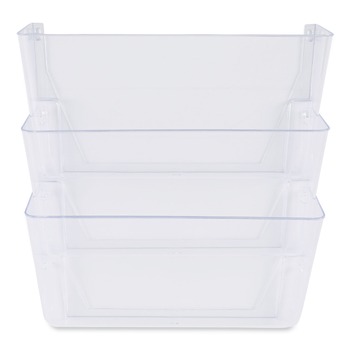FILING RACK | Universal UNV53682 3-Pocket Wall File Starter Set - Letter Size, Clear (1-Set)
