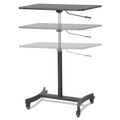 Cleaning & Janitorial Supplies | Victor DC500 30.75 in. x 22 in. x 29 in. to 44 in. High Rise Collection Mobile Adjustable Standing Desk - Black image number 0