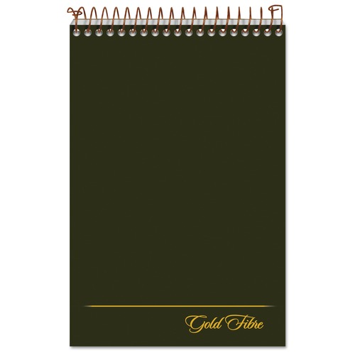Office Jansan | Ampad 20-806R Gold Fibre 6 in. x 9 in. Spiral Steno Book - Gregg, Green/Gold Cover/White Pad (100 Sheets/Pad) image number 0