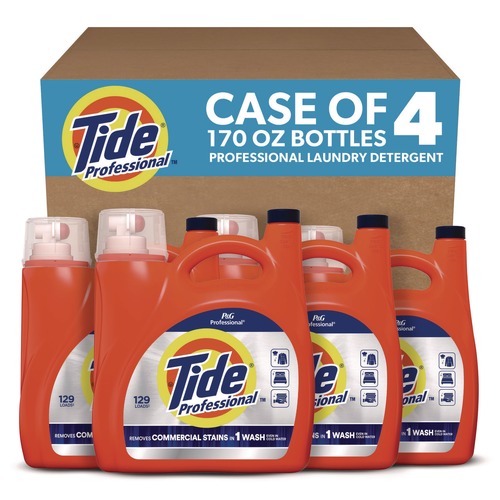 Cleaning & Janitorial Supplies | Tide Professional 80782107 170 oz Commercial HE Liquid Laundry Detergent (4/Carton) image number 0