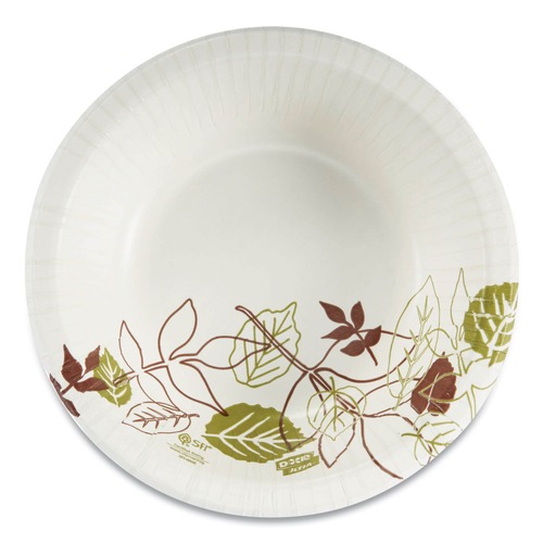  | Dixie SX20PATH Pathways Heavyweight 20 oz. Paper Bowls - Green/Burgundy (500/Carton) image number 0