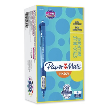 Paper Mate InkJoy 300 RT 1 mm Retractable Ballpoint Pen - Blue Ink/Blue Barrel/Medium (36/Pack)
